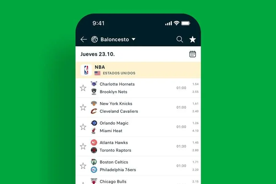 Horarios de inicio de partidos