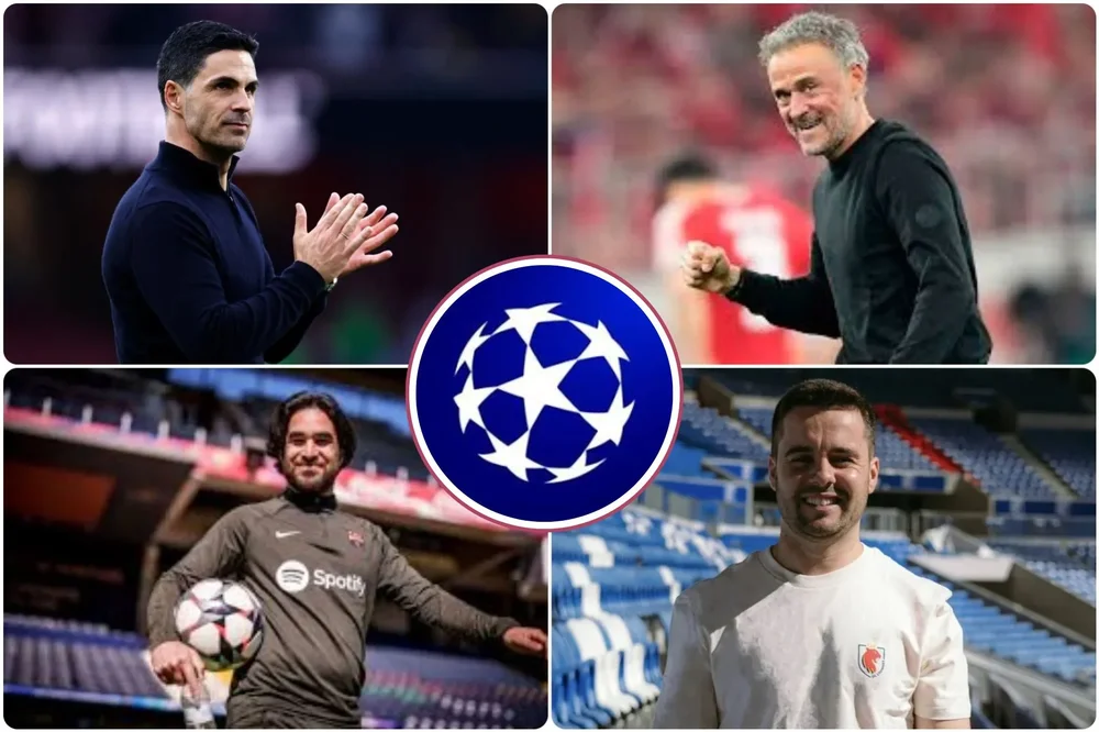 Collage entrenadores finalistas de Champions 25-26